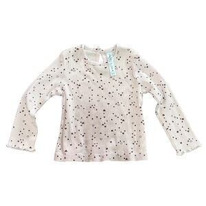 Charlotte & Star by Jessica Simpson Baby Girl Heart Ribbed Top 6-9M Long Sleeve